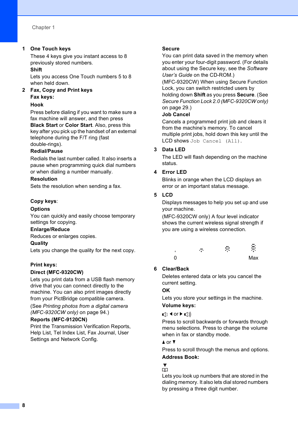 Brother MFC-9120CN User Manual | Page 24 / 264