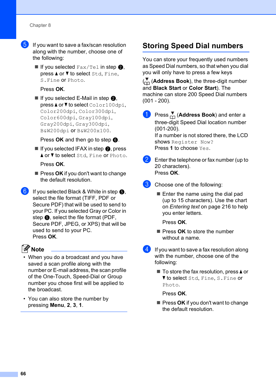 Storing speed dial numbers | Brother MFC-9120CN User Manual | Page 82 / 264