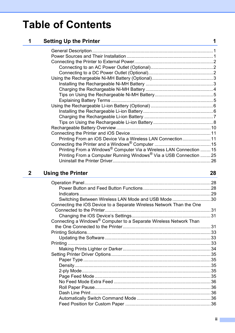 Brother PocketJet PJ-673 w WLAN User Manual | Page 3 / 75