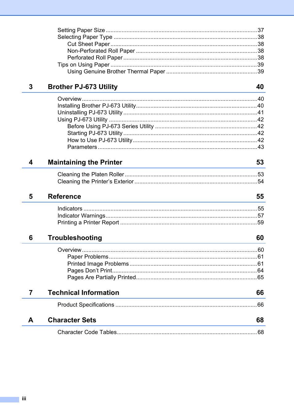 Brother PocketJet PJ-673 w WLAN User Manual | Page 4 / 75