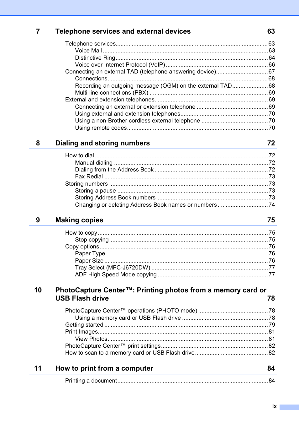 Brother MFC-J6720DW User Manual | Page 11 / 219