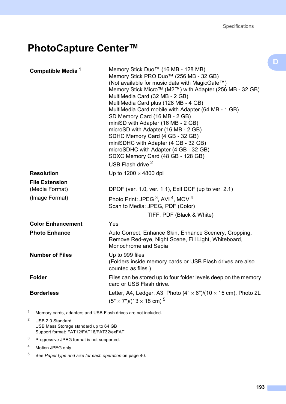 Photocapture center | Brother MFC-J6720DW User Manual | Page 207 / 219