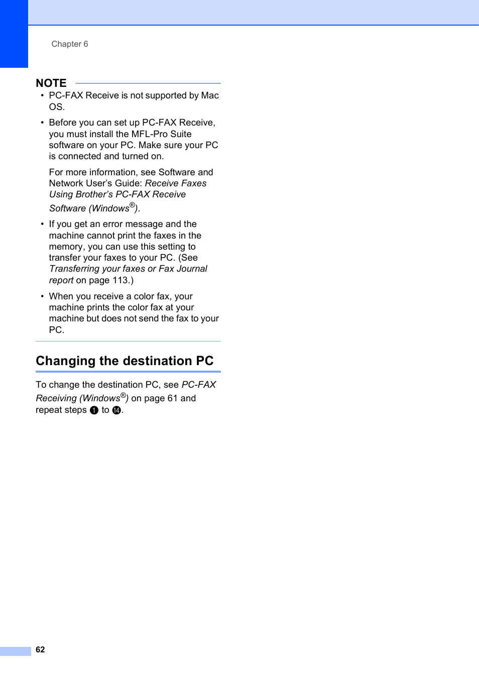 Changing the destination pc | Brother MFC-J6720DW User Manual | Page 76 / 219