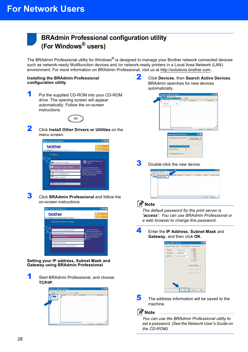 For network users, Users) | Brother MFC-5860CN User Manual | Page 30 / 34