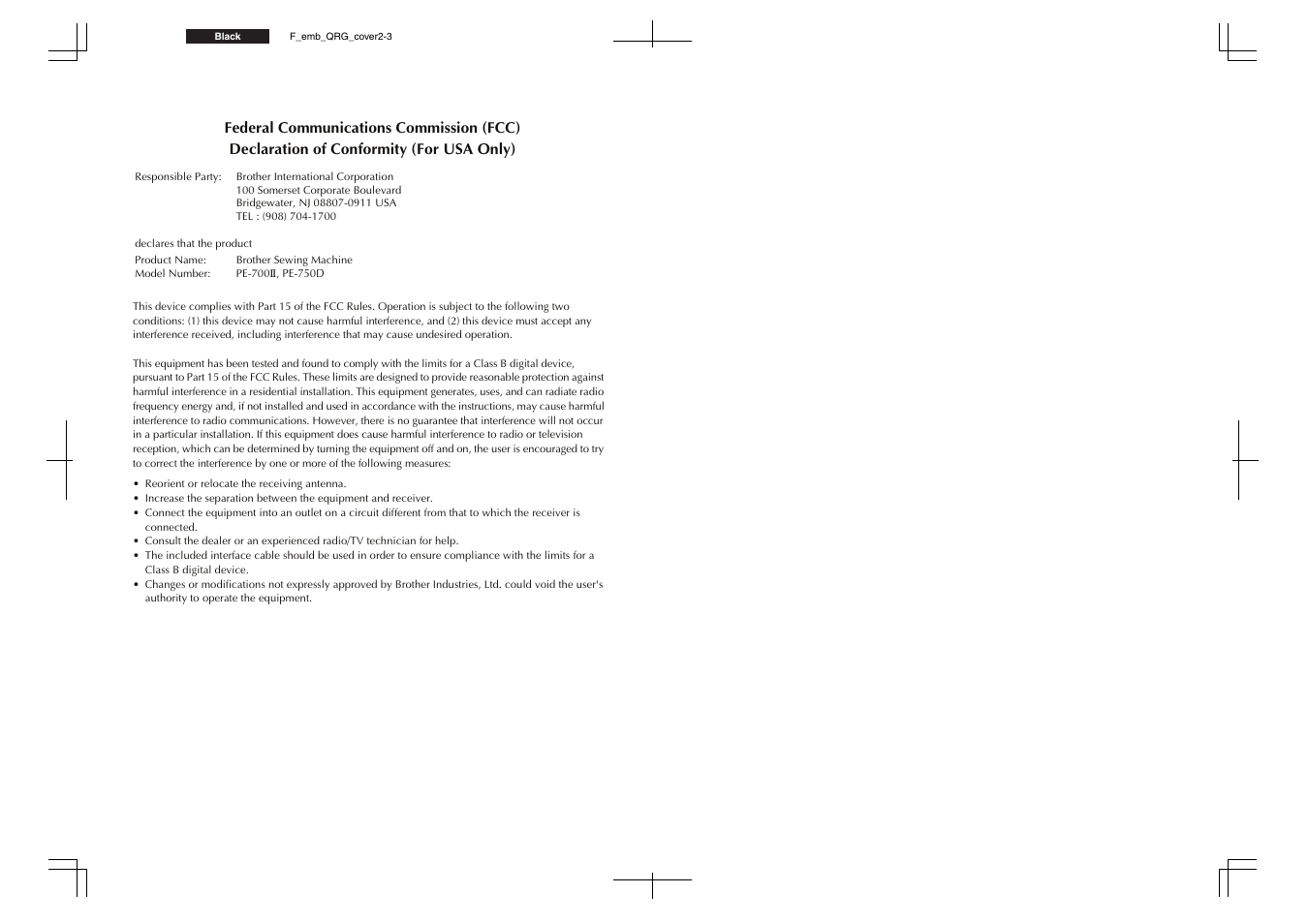 Brother PE-700II 750DUSB User Manual | Page 2 / 40
