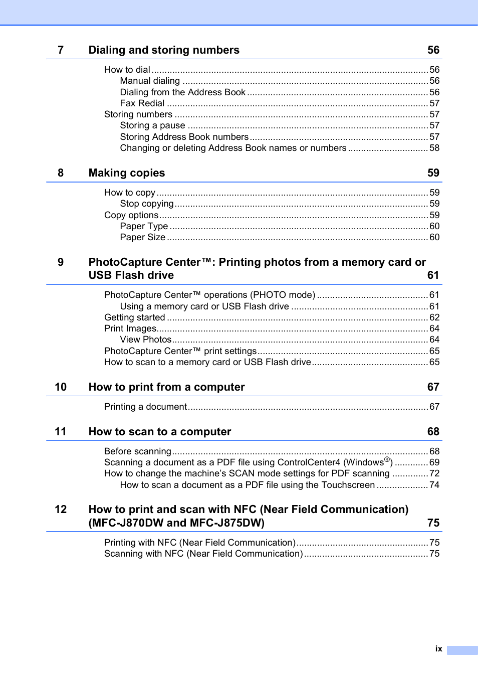 Brother MFC-J650DW User Manual | Page 11 / 203