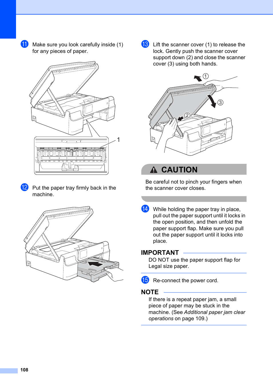 Caution, Important | Brother MFC-J650DW User Manual | Page 122 / 203