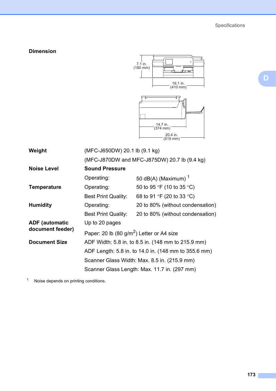 Brother MFC-J650DW User Manual | Page 187 / 203