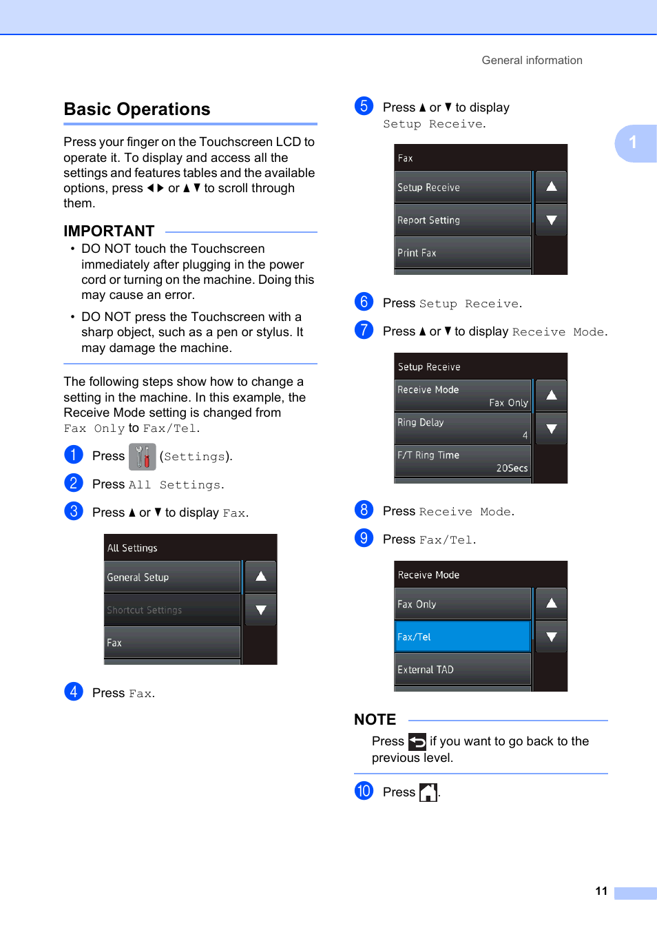 Basic operations, 1basic operations, Important | Brother MFC-J650DW User Manual | Page 25 / 203
