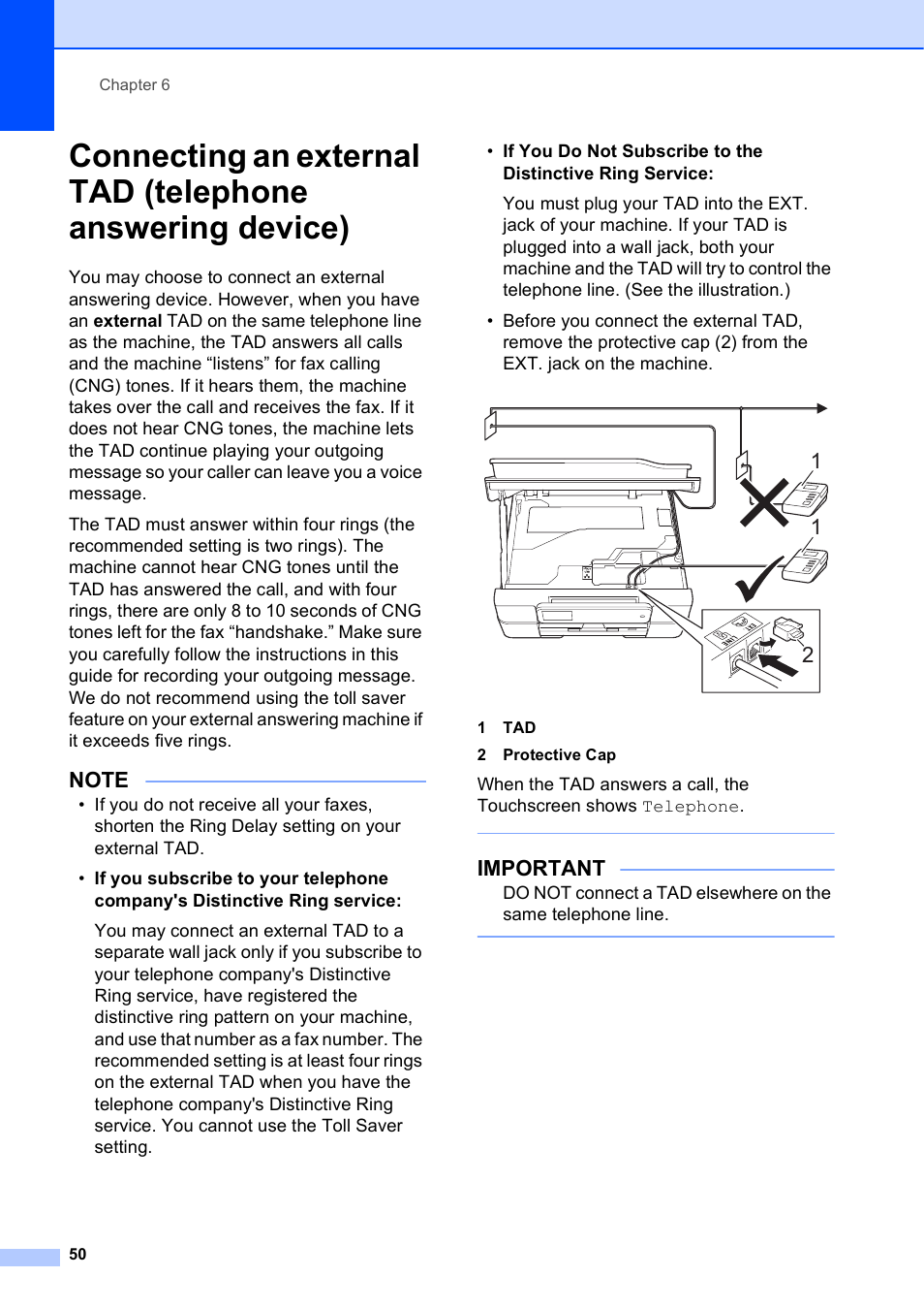 Important | Brother MFC-J650DW User Manual | Page 64 / 203