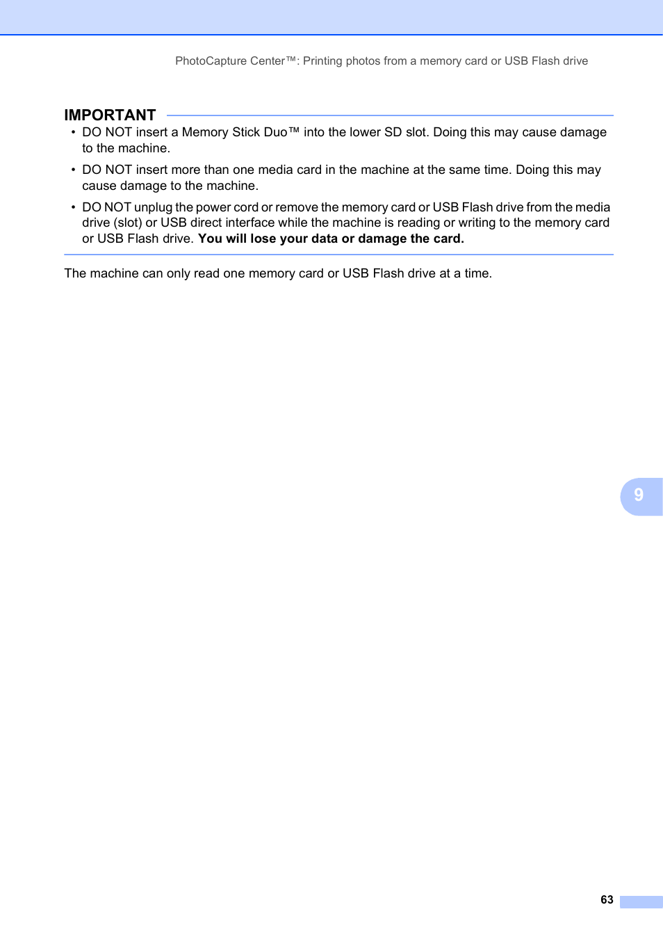 Important | Brother MFC-J650DW User Manual | Page 77 / 203