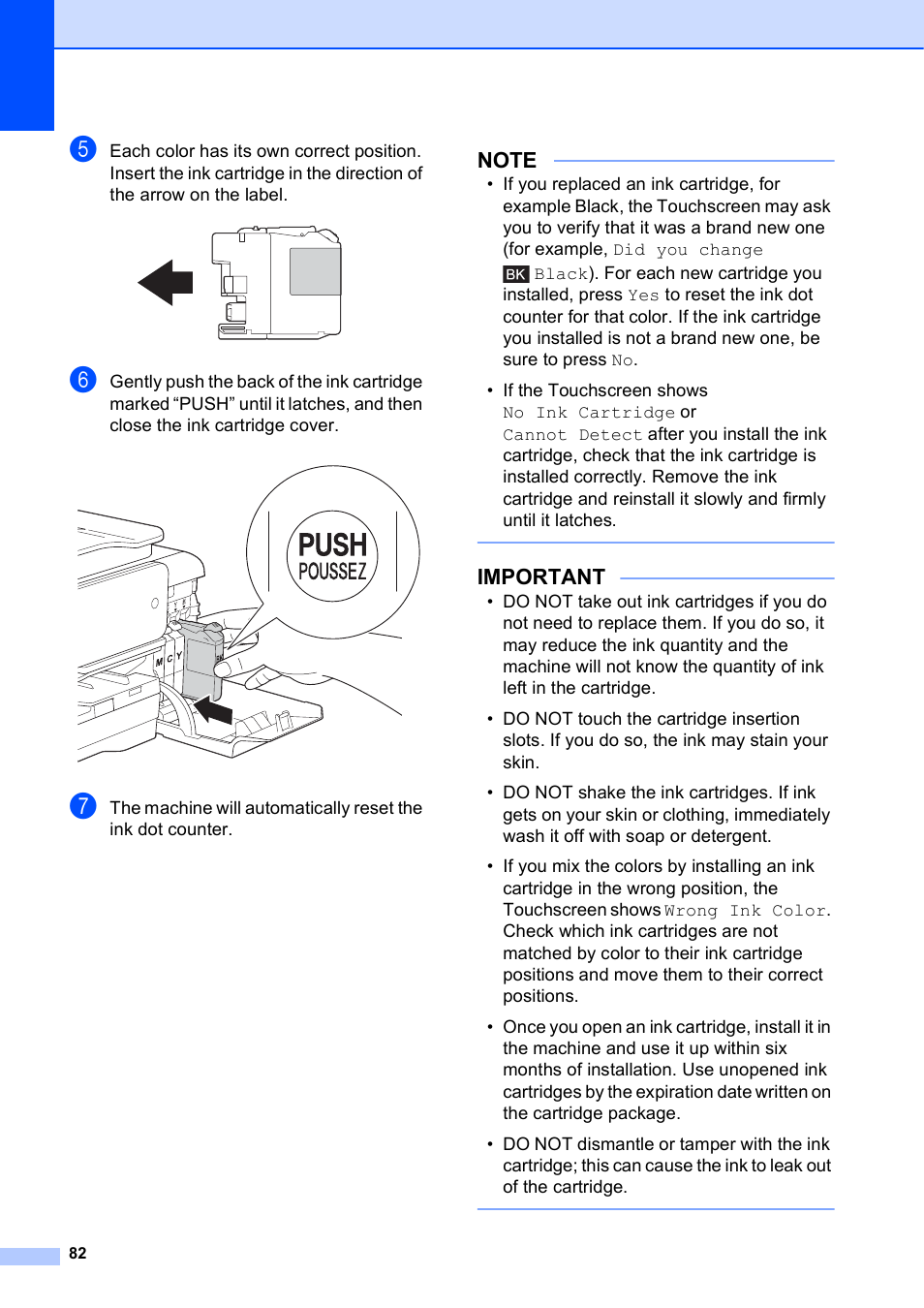 Important | Brother MFC-J650DW User Manual | Page 96 / 203