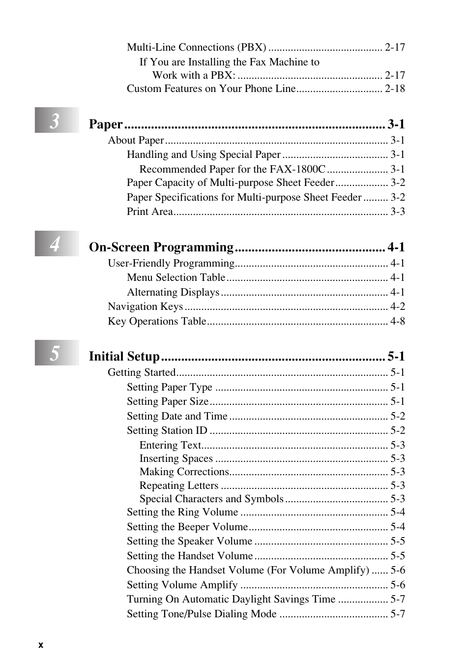 Brother FAX-1800C User Manual | Page 12 / 144