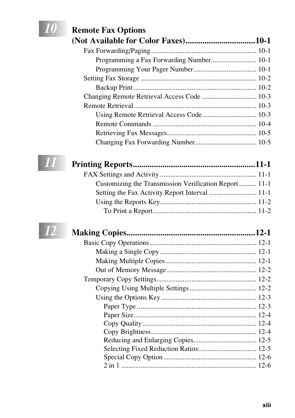 Brother FAX-1800C User Manual | Page 15 / 144