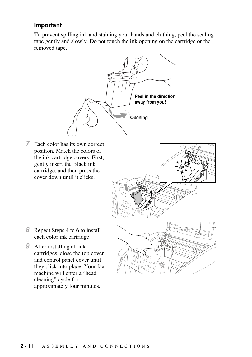 Important, Important -11 | Brother FAX-1800C User Manual | Page 34 / 144