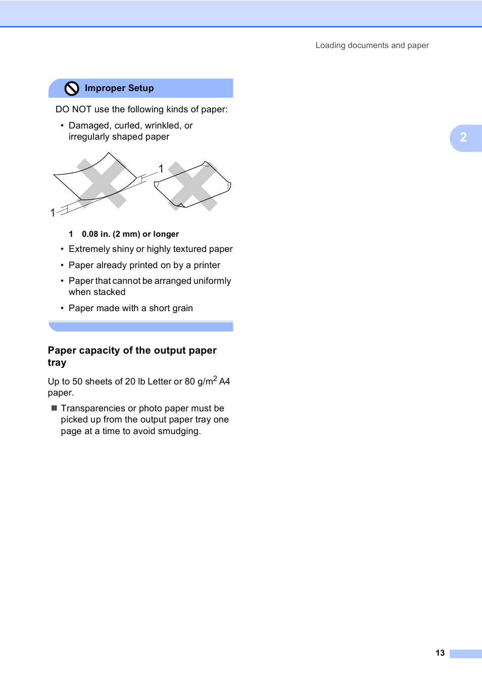 Paper capacity of the output paper tray | Brother DCP-330C User Manual | Page 25 / 116