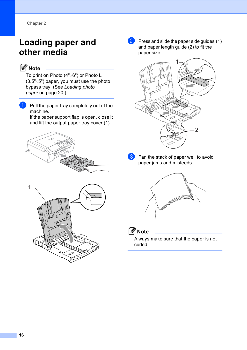Loading paper and other media | Brother DCP-330C User Manual | Page 28 / 116