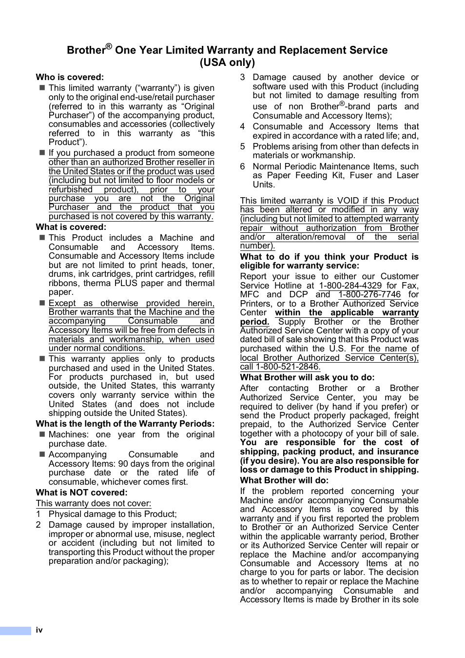 Brother | Brother DCP-330C User Manual | Page 6 / 116