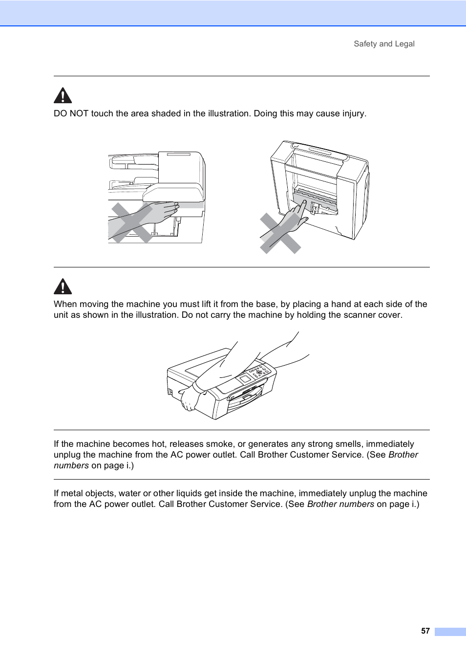 Safety and legal 57 | Brother DCP-330C User Manual | Page 69 / 116