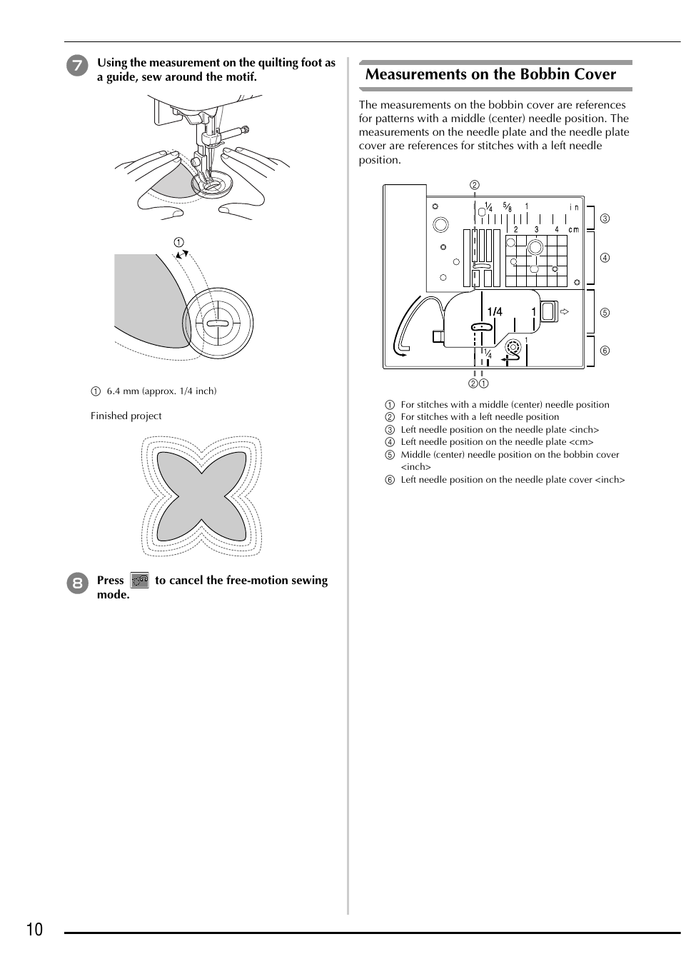 Measurements on the bobbin cover | Brother Innov-is 2800D User Manual | Page 12 / 40
