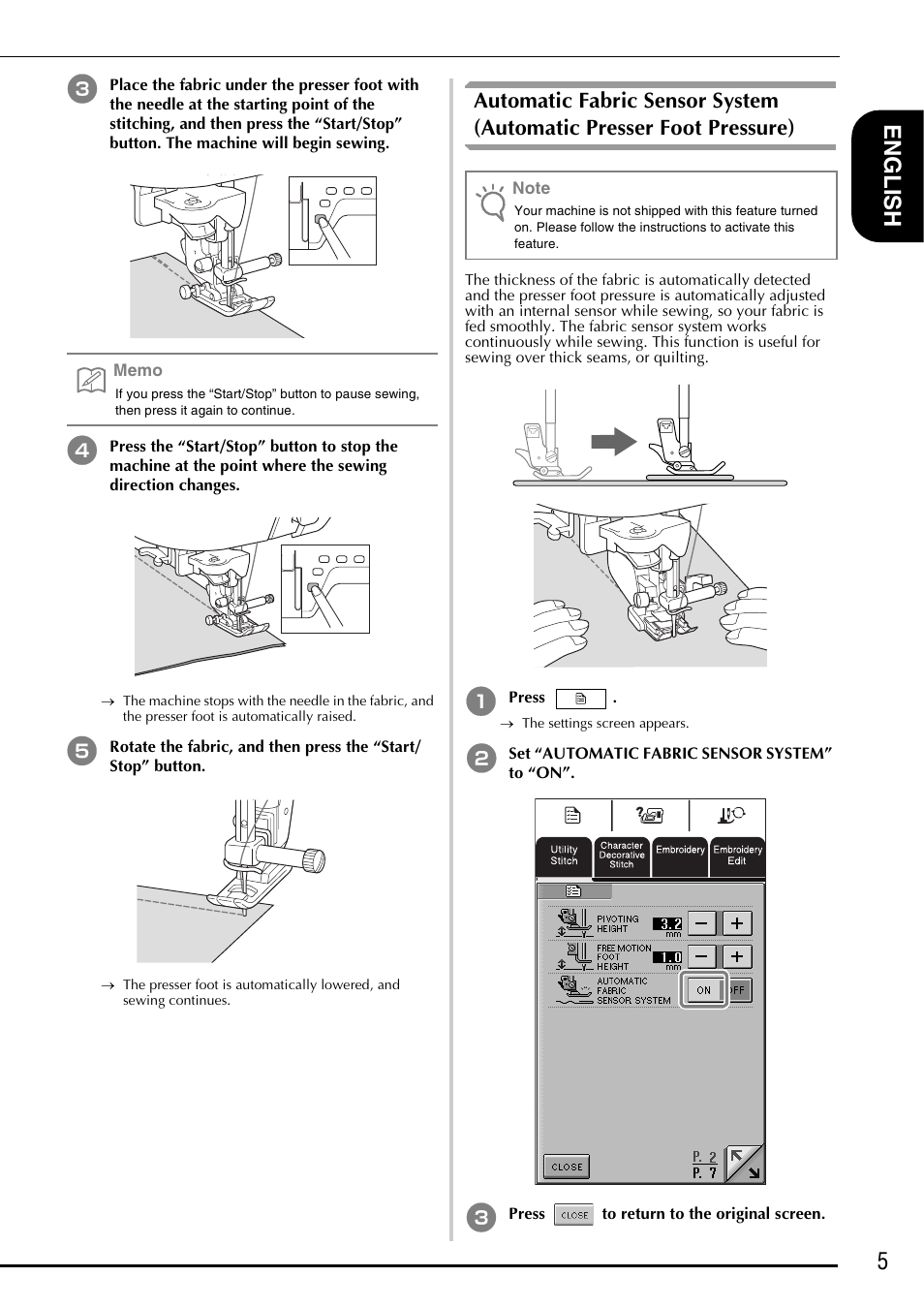 5engl ish | Brother Innov-is 2800D User Manual | Page 7 / 40