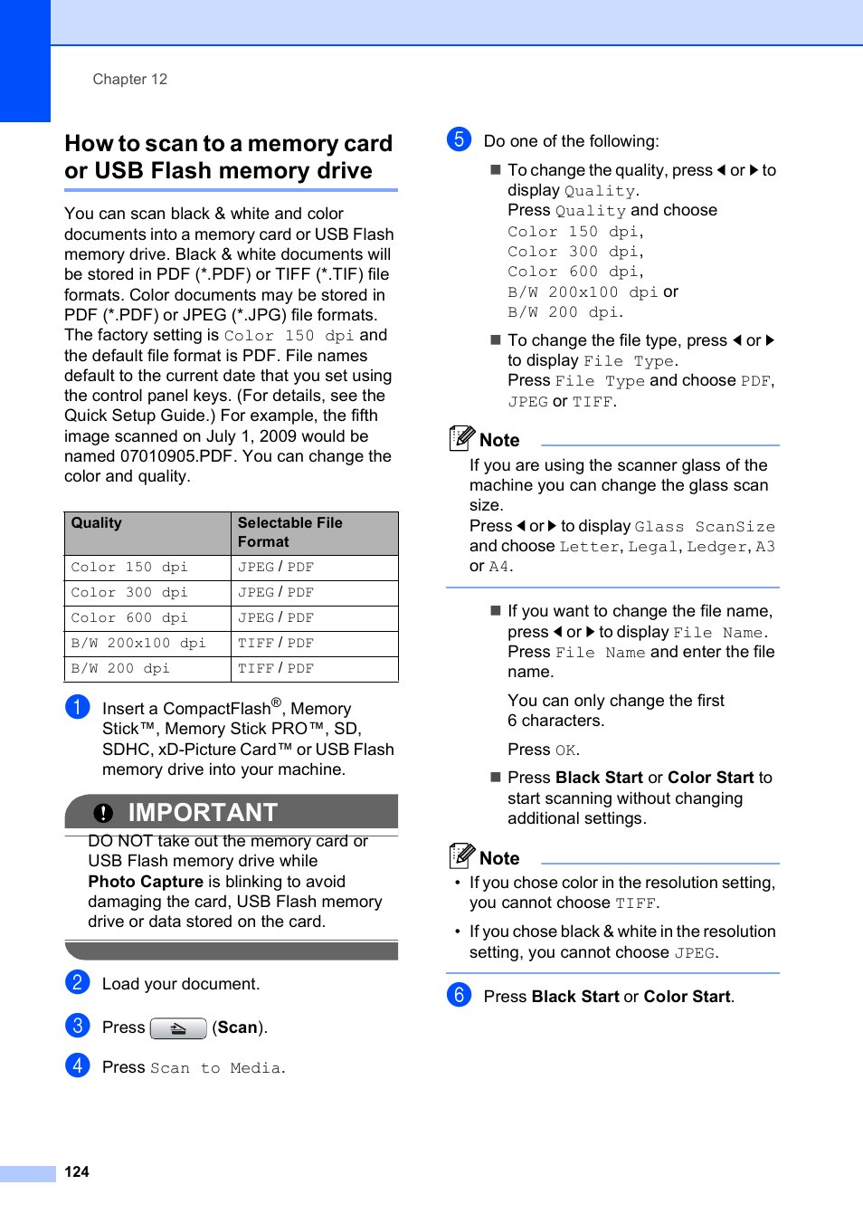 Important | Brother MFC 6890CDW User Manual | Page 140 / 248