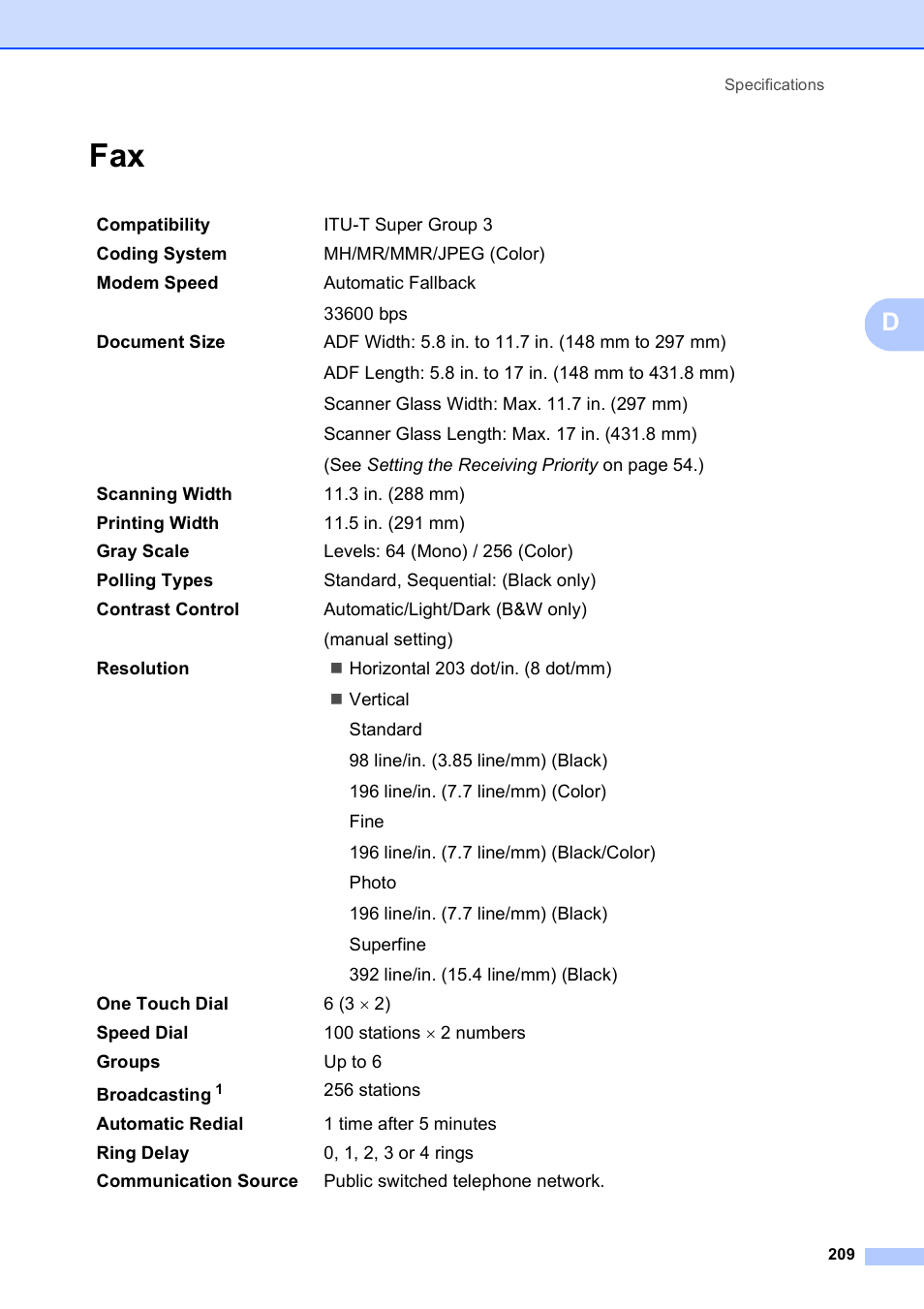 Brother MFC 6890CDW User Manual | Page 225 / 248