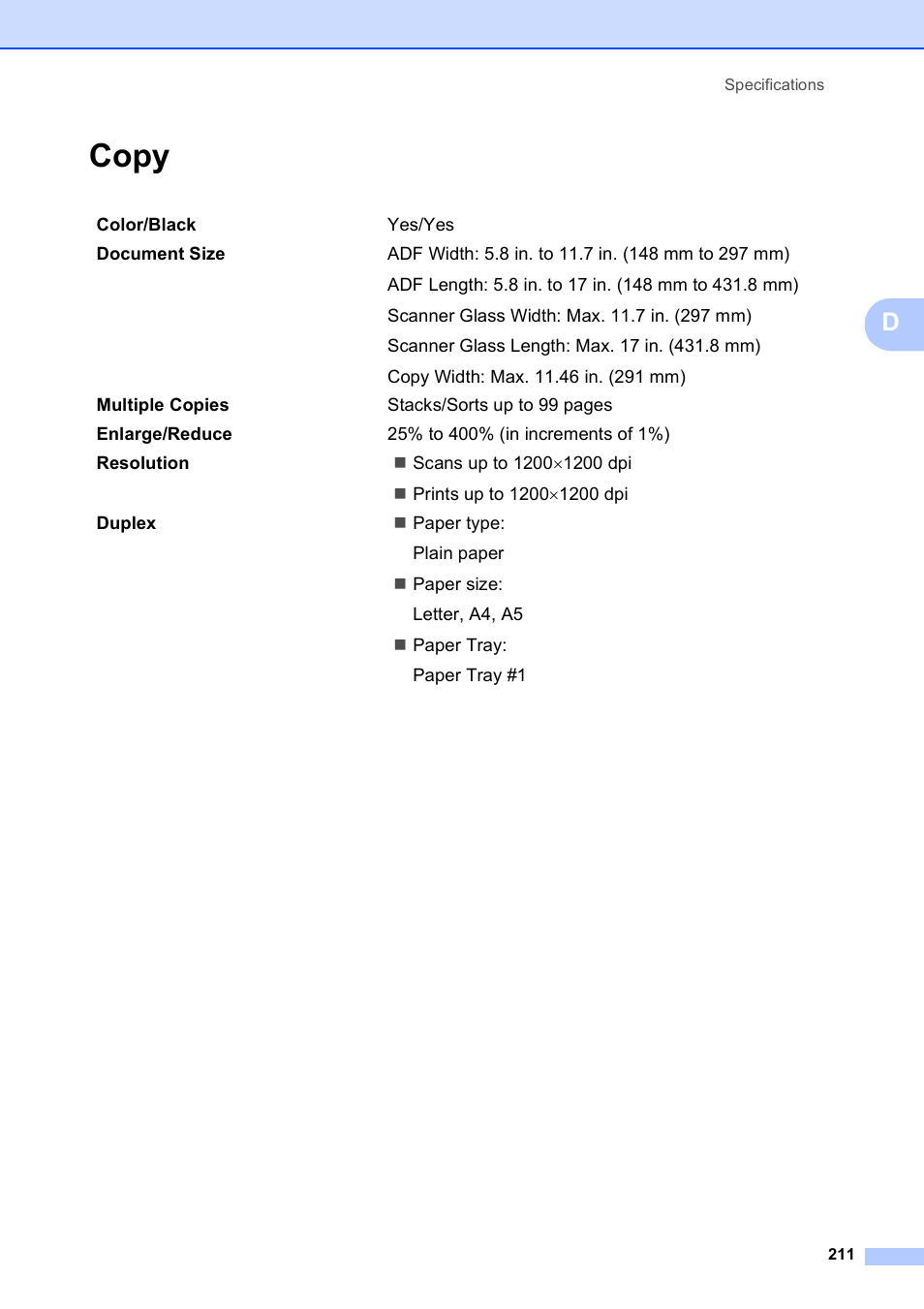 Copy | Brother MFC 6890CDW User Manual | Page 227 / 248