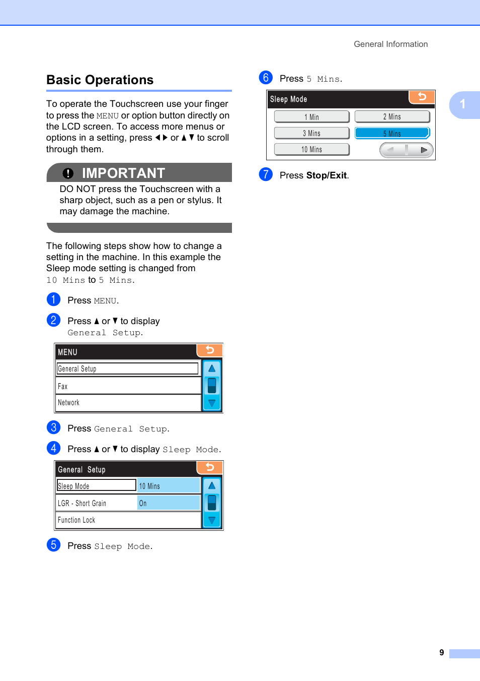 Basic operations, Important, 1basic operations | Brother MFC 6890CDW User Manual | Page 25 / 248