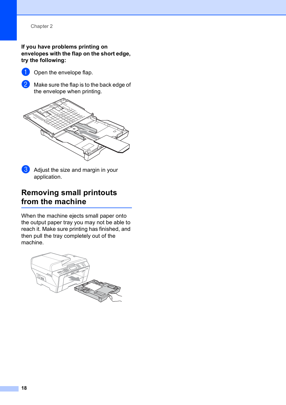 Removing small printouts from the machine | Brother MFC 6890CDW User Manual | Page 34 / 248