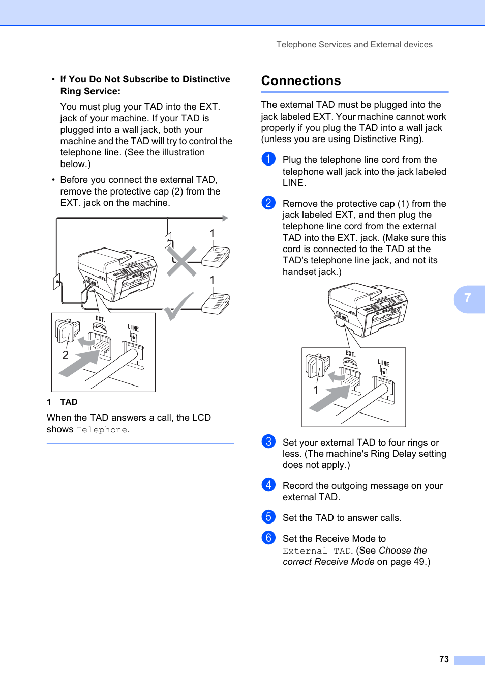 Connections | Brother MFC 6890CDW User Manual | Page 89 / 248