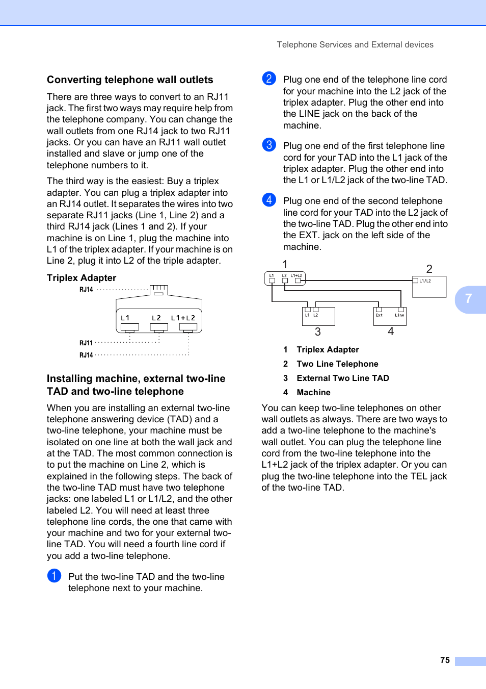 Converting telephone wall outlets | Brother MFC 6890CDW User Manual | Page 91 / 248