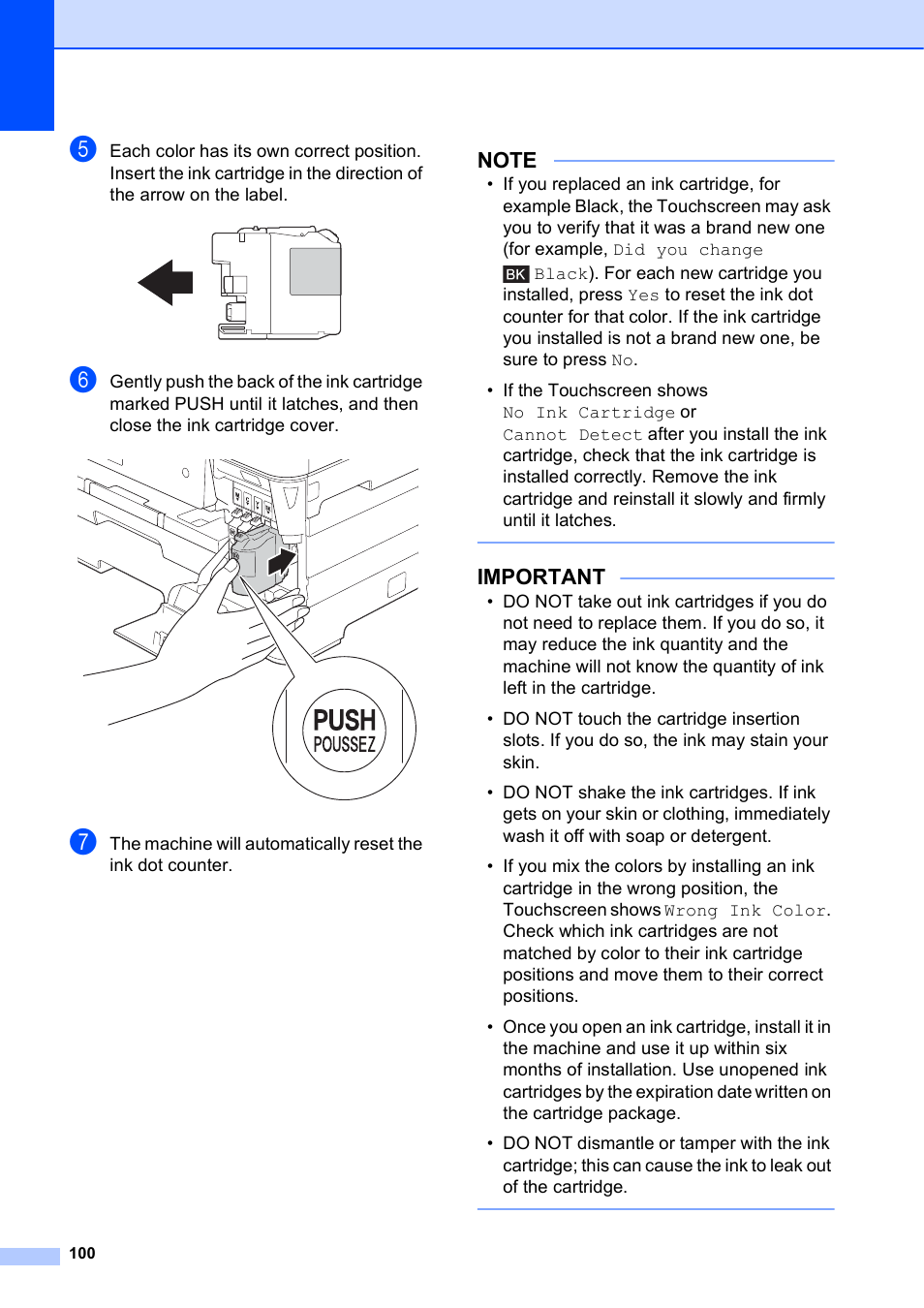 Important | Brother MFC-J6920DW User Manual | Page 114 / 223