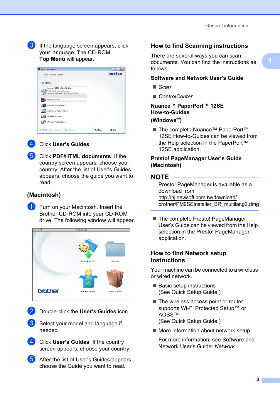 Macintosh), How to find scanning instructions, How to find network setup instructions | Brother MFC-J6920DW User Manual | Page 17 / 223
