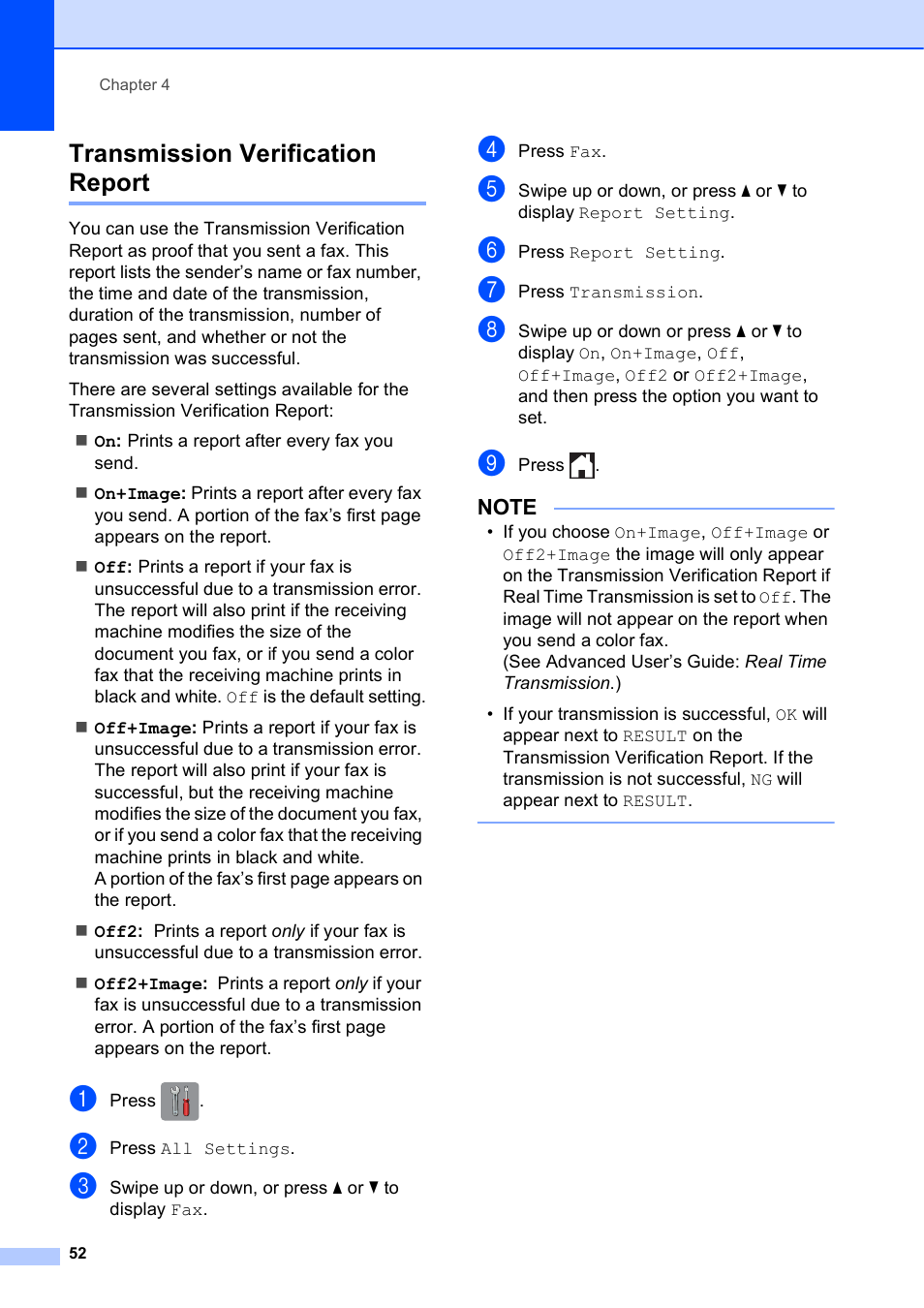 Transmission verification report | Brother MFC-J6920DW User Manual | Page 66 / 223