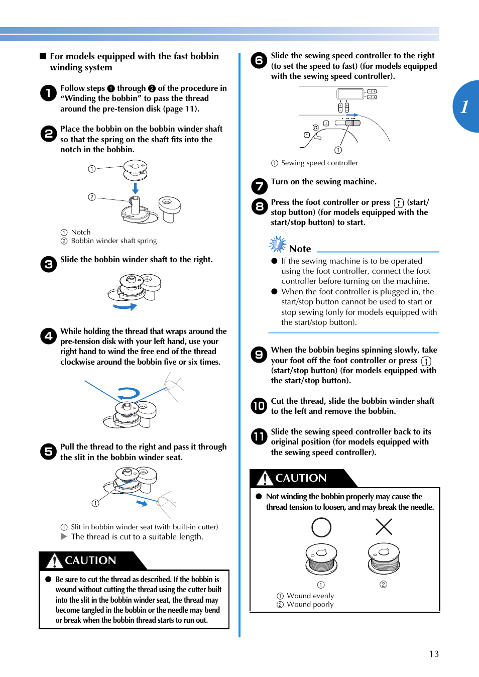 Caution | Brother CS-6000i User Manual | Page 15 / 68