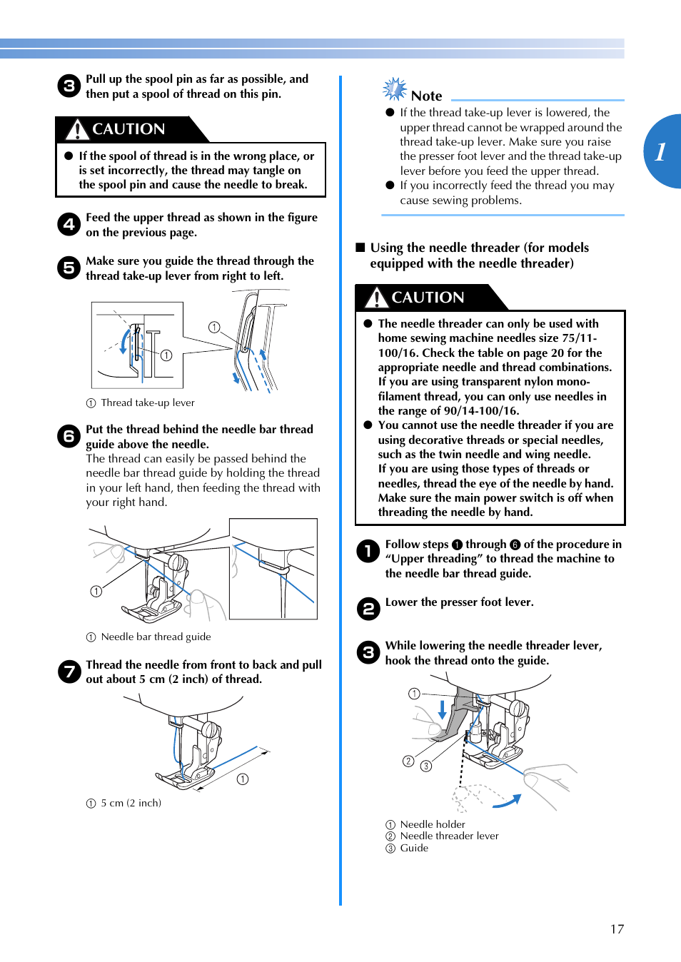 Caution | Brother CS-6000i User Manual | Page 19 / 68