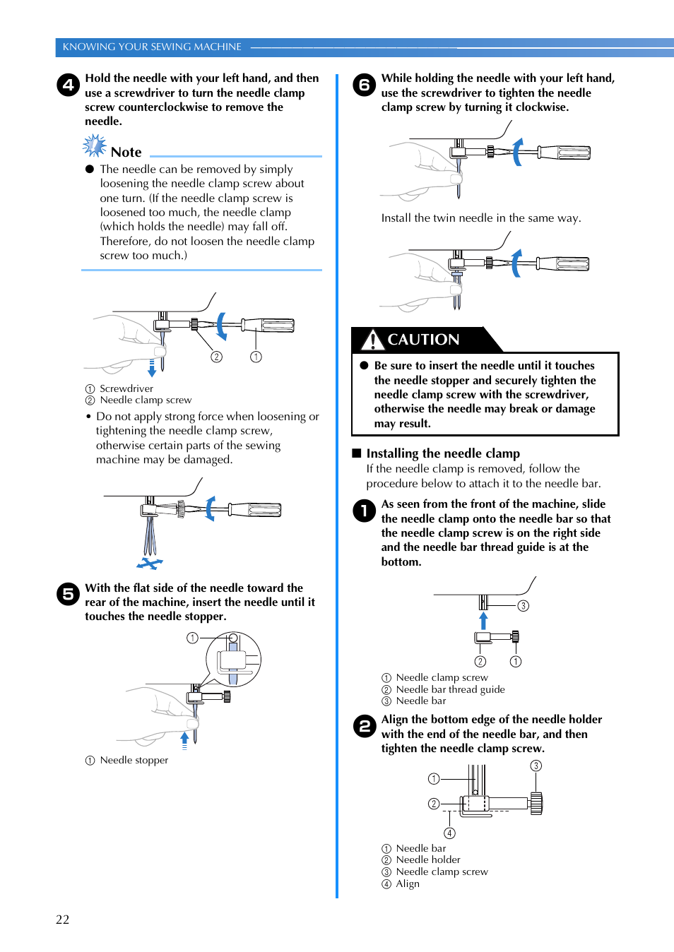 Caution | Brother CS-6000i User Manual | Page 24 / 68