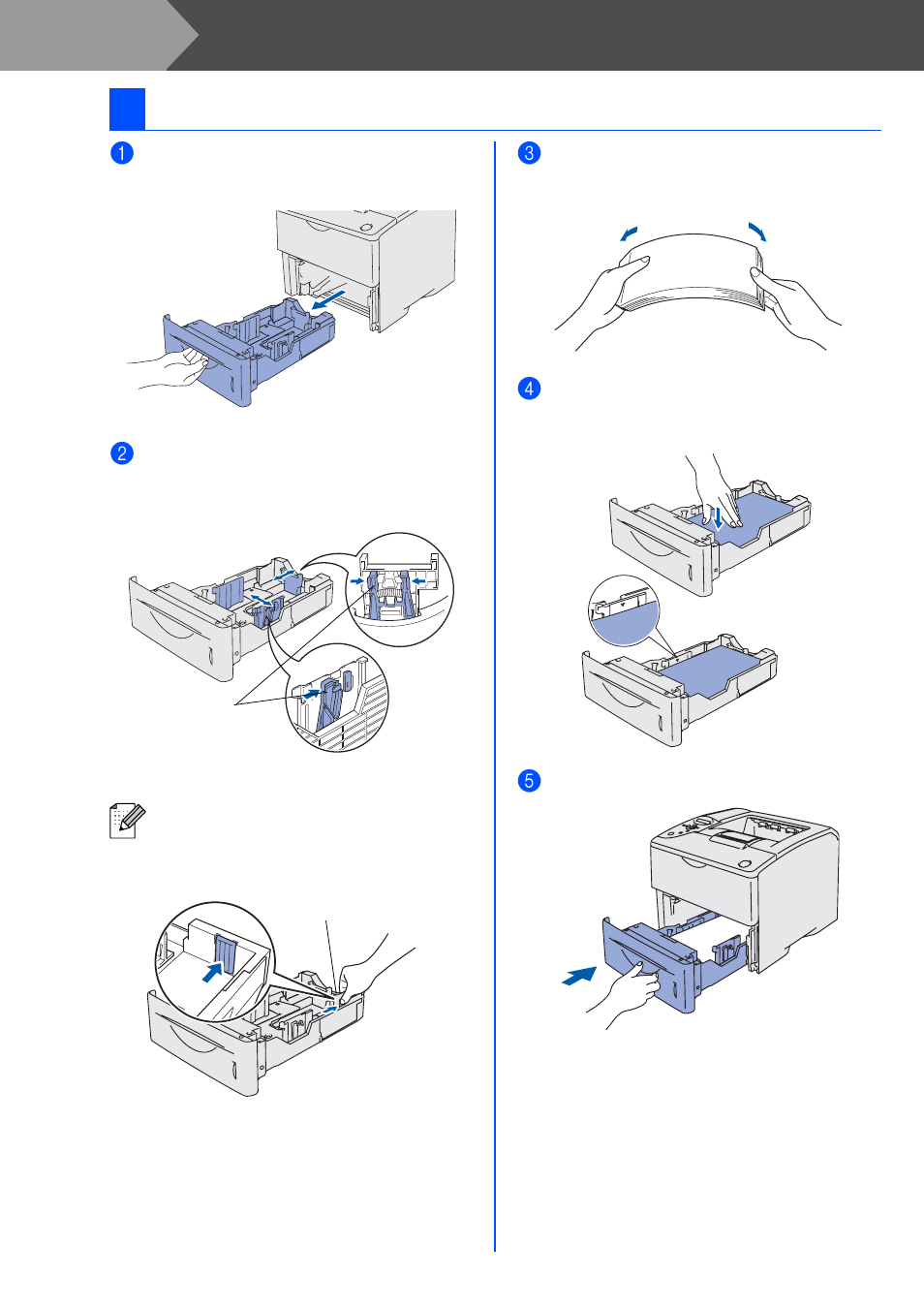 Load paper in the paper tray, Step 1, Setting up your printer | 3load paper in the paper tray | Brother HL-6050DN User Manual | Page 11 / 37