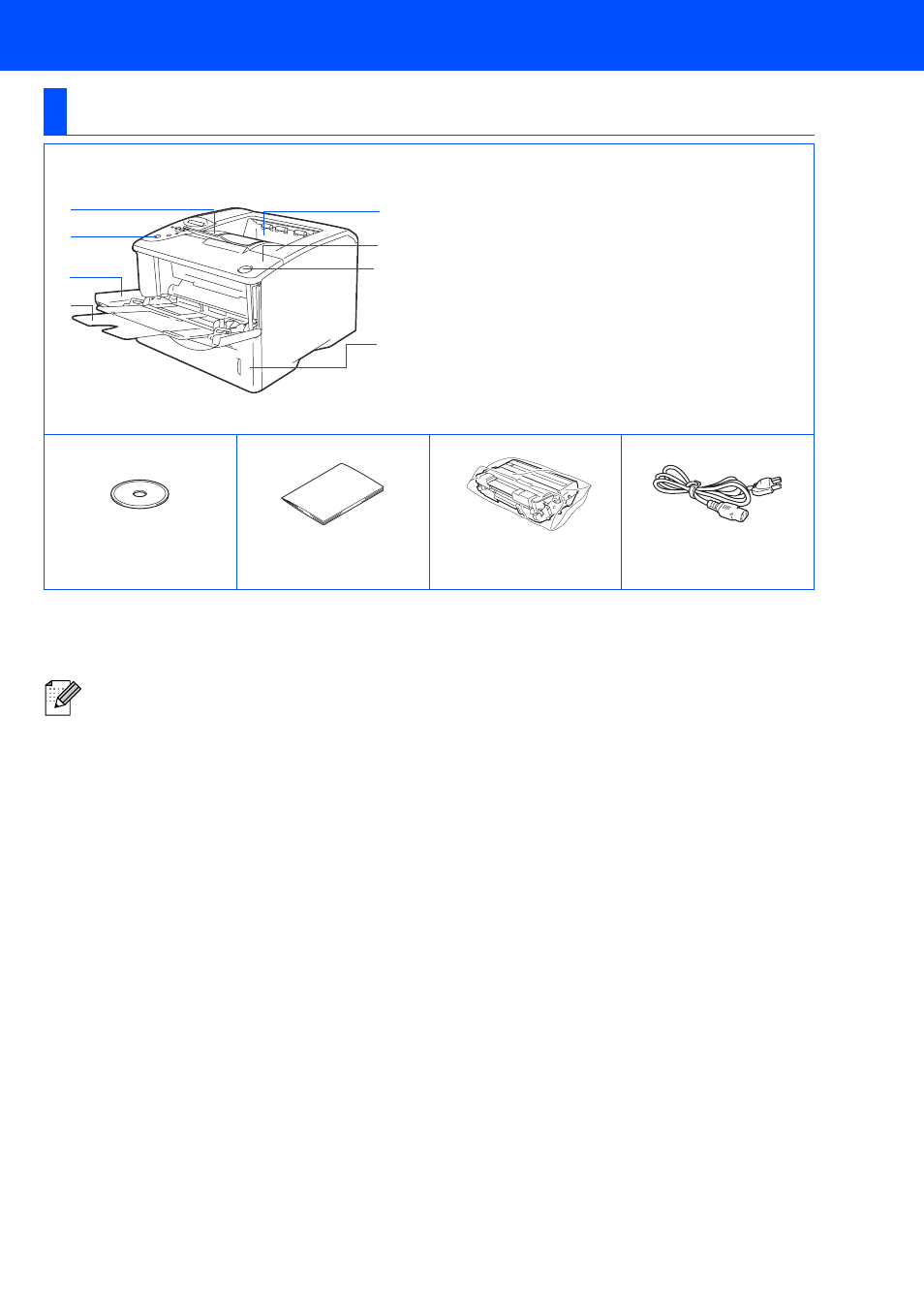 Getting started, Carton components | Brother HL-6050DN User Manual | Page 6 / 37