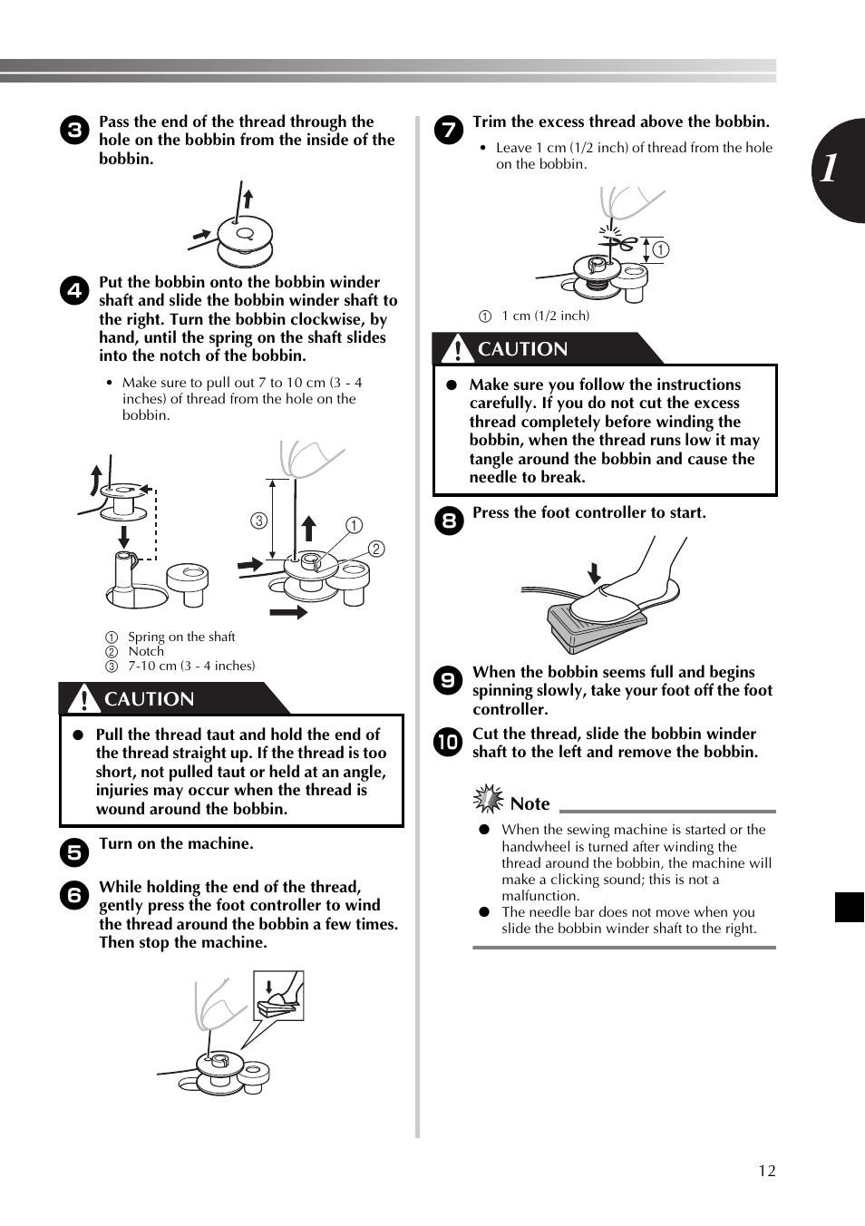 Caution | Brother LX2500 User Manual | Page 13 / 92