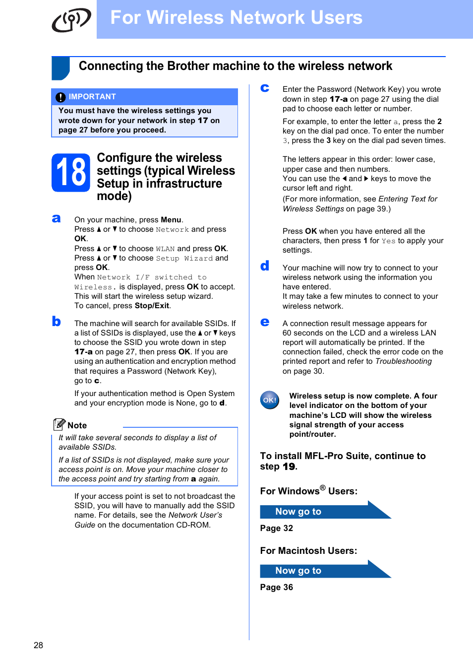 For wireless network users | Brother MFC-J615W User Manual | Page 28 / 40
