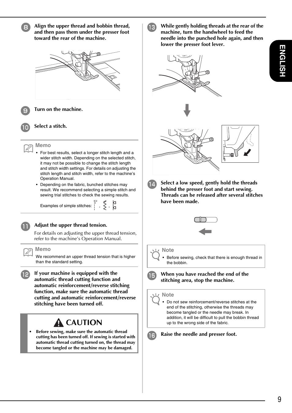 Caution, 9en gl is h | Brother Innov-is 4750D User Manual | Page 11 / 88