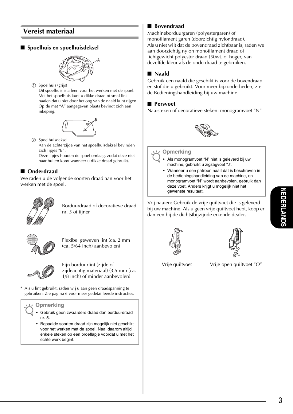 3n ede rlan ds, Vereist materiaal | Brother Innov-is 4750D User Manual | Page 41 / 88