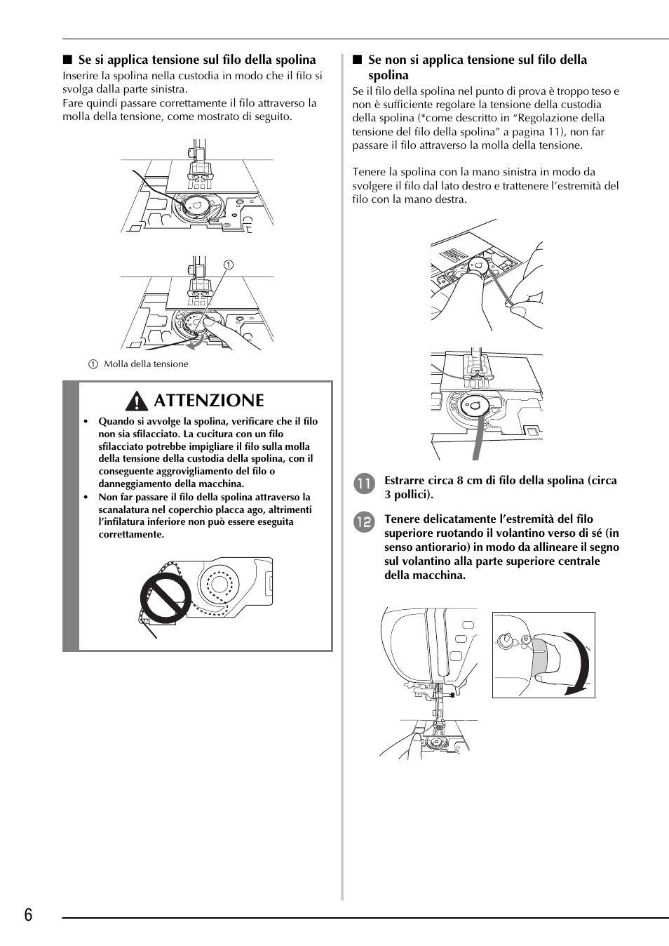 Attenzione | Brother Innov-is 4750D User Manual | Page 56 / 88
