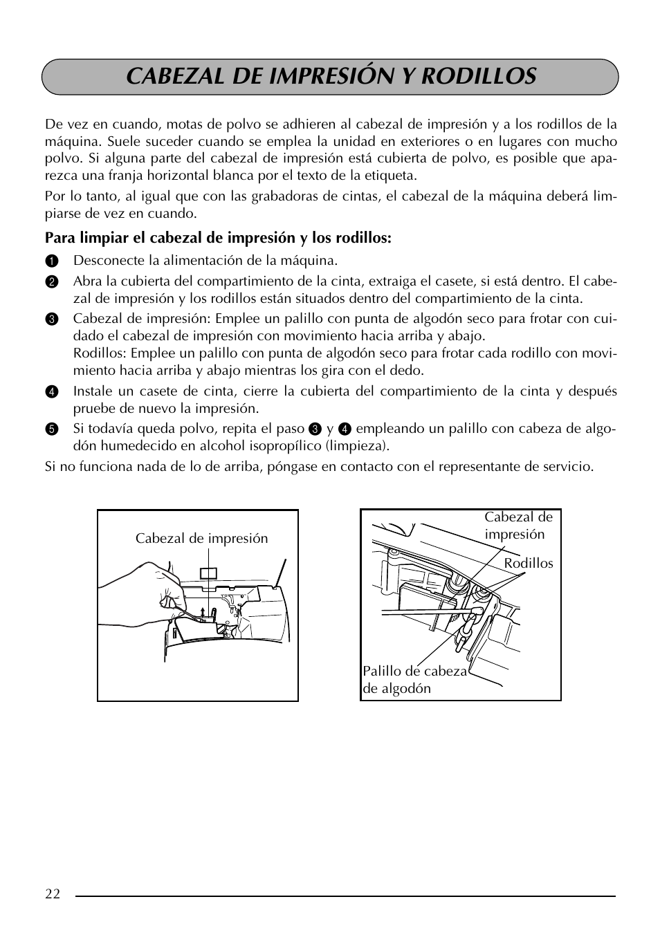 Cabezal de impresión y rodillos | Brother PT-2410 User Manual | Page 154 / 202