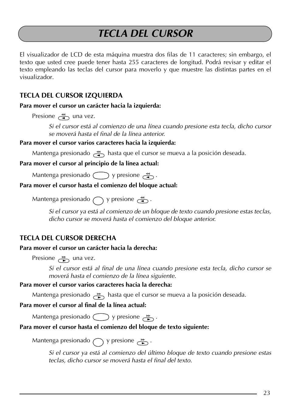 Tecla del cursor | Brother PT-2410 User Manual | Page 155 / 202