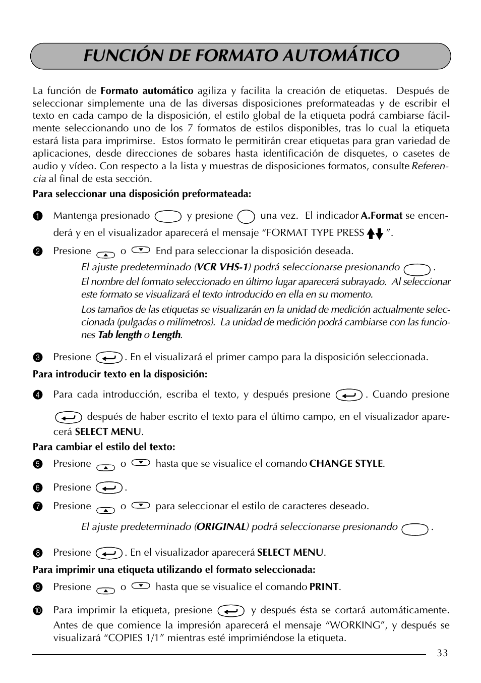 Función de formato automático | Brother PT-2410 User Manual | Page 165 / 202