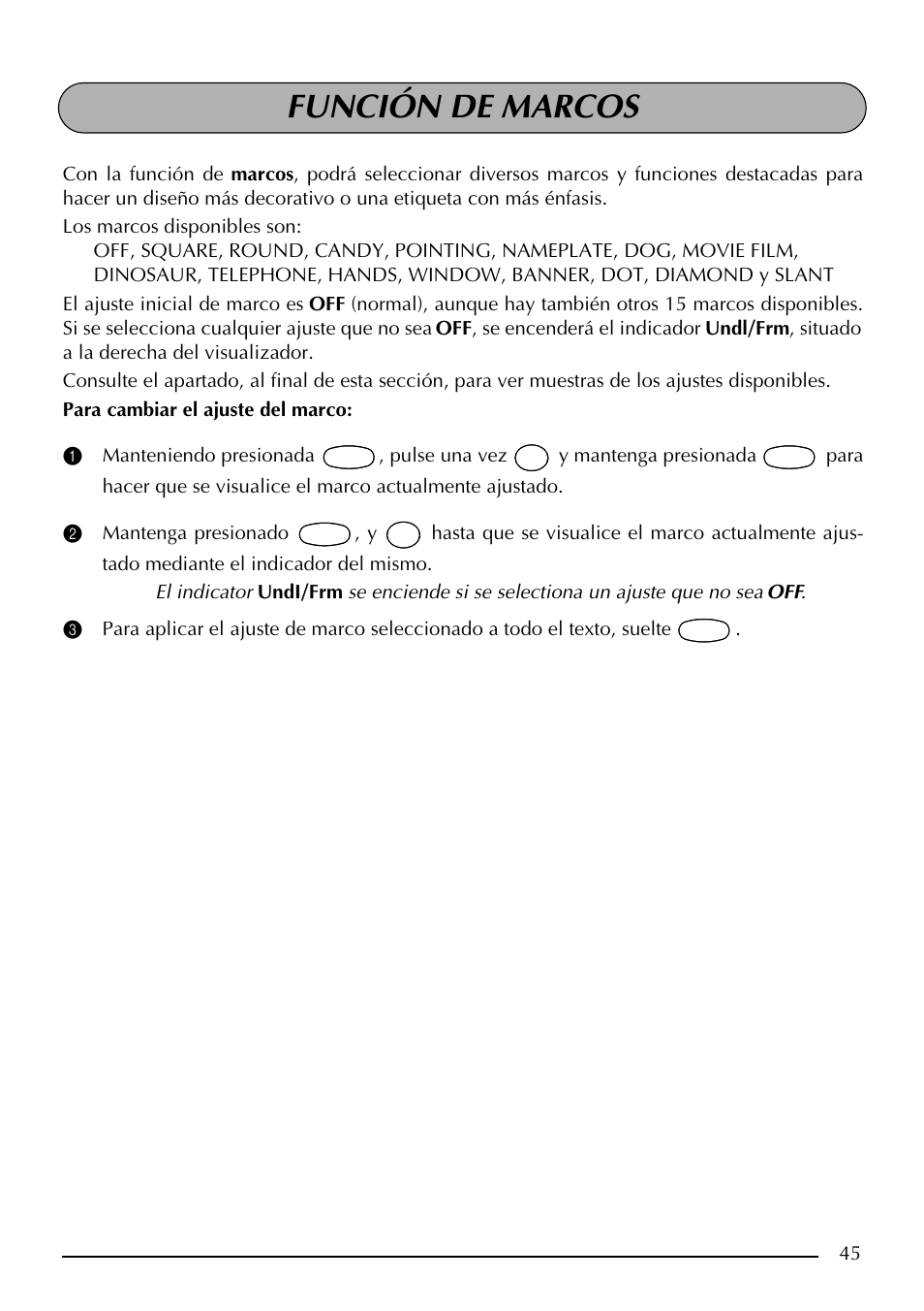 Función de marcos | Brother PT-2410 User Manual | Page 177 / 202