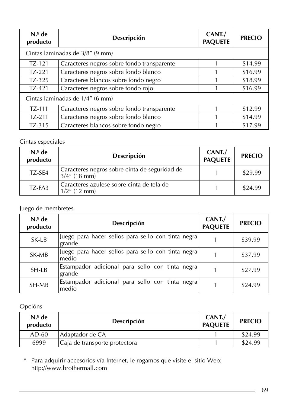 Brother PT-2410 User Manual | Page 201 / 202